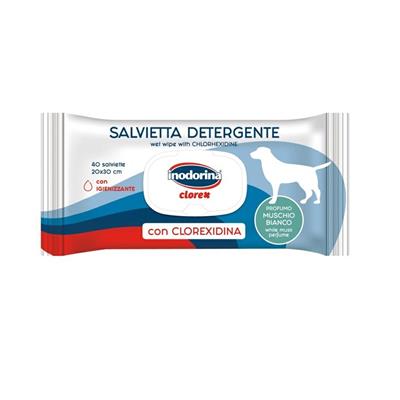 Salviette Inodorina 40 pz Clorexidina e Muschio Bianco