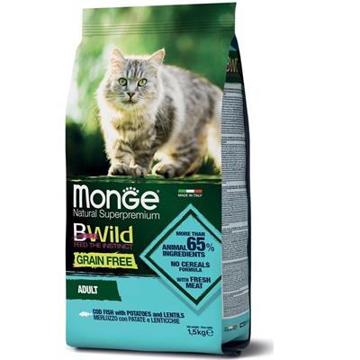 Monge BWild Grain Free Cat Merluzzo con Patate Lenticchie 1,5 kg