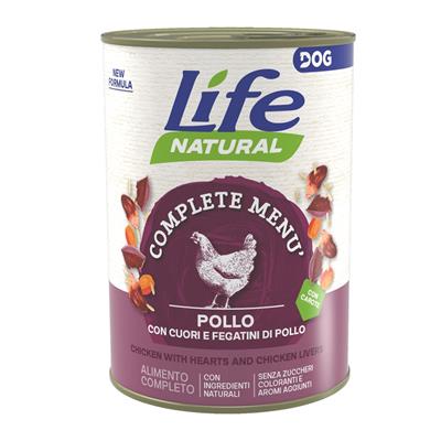 Life Dog Nutrition Plus con Pollo, Cuori e Fegatini di Pollo 400 g