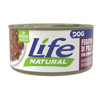 Life Dog Natural con Fegatini di Pollo e Cuori di Pollo 90 g