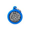 Medaglietta Hushtag PLUS QR Code Cerchio Blu