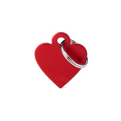 Medaglietta Basic Cuore Piccolo 2,8x2,5cm Alluminio Rosso