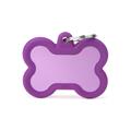 Medaglietta Hustag Alluminio Viola Con Gomma Viola Osso 4,1x3,3 cm