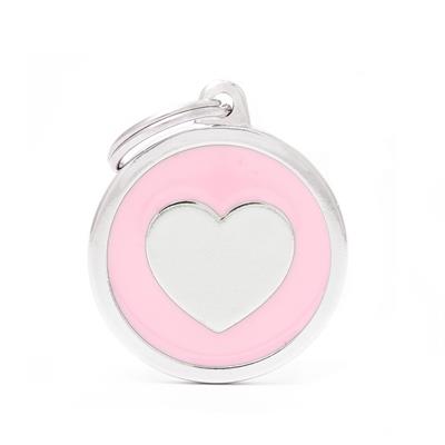 Medaglietta Classic Cerchio Rosa con Cuore