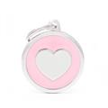 Medaglietta Classic Cerchio Rosa con Cuore