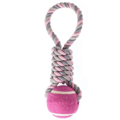 Corda Con Palla Da Tennis e Manigli 28 cm Rosa