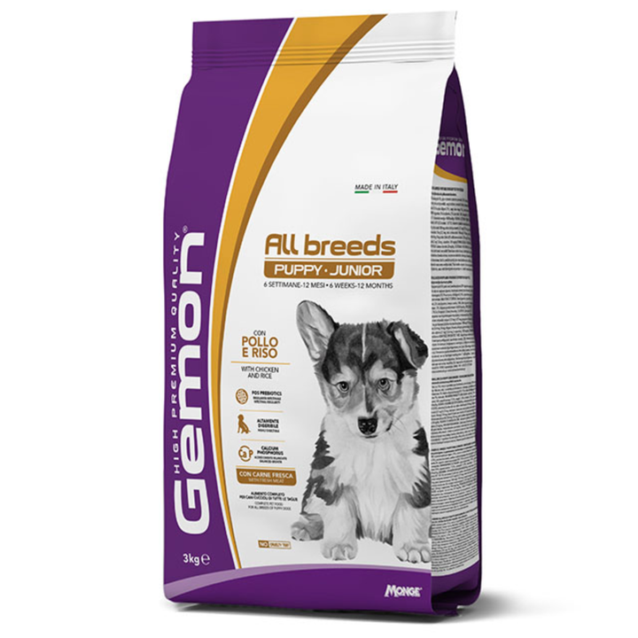 Gemon Cane All Breeds Puppye Junior Pollo e Riso
