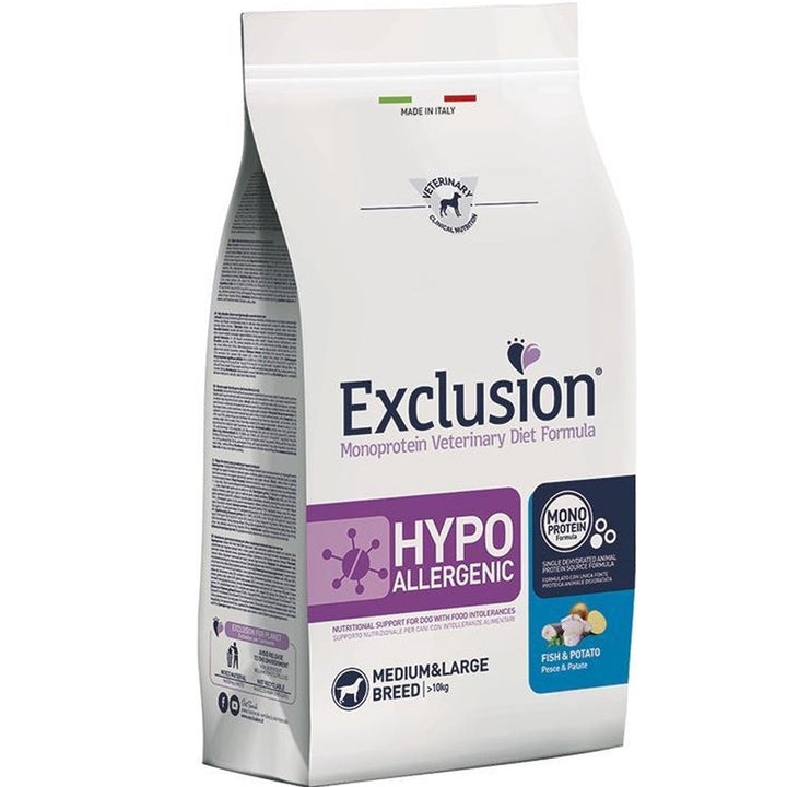 Exclusion Diet Hypoallergeni c Medium&Large Breed Pesce, Patate